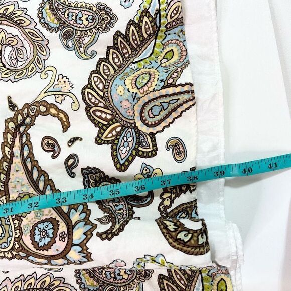 Premise Linen Blend Fit & Flare Dress Womens 10 Dream Paisley Sleeveless Zip - Picture 5 of 11